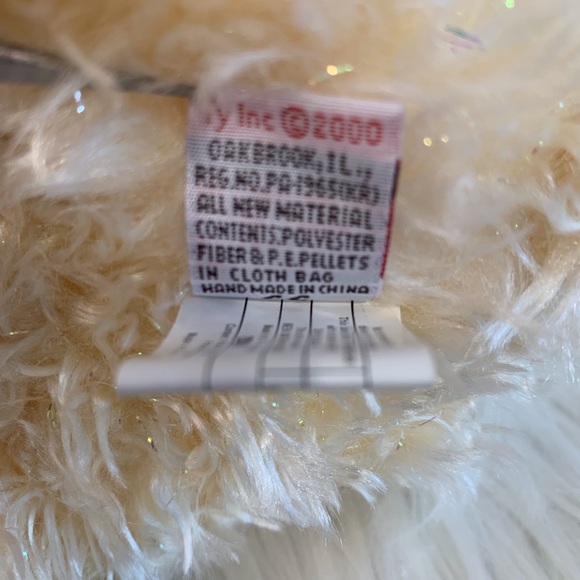 Ty(28) Plush Bear with Sparkle and Orange Bow”Flecks” - Picture 4 of 10